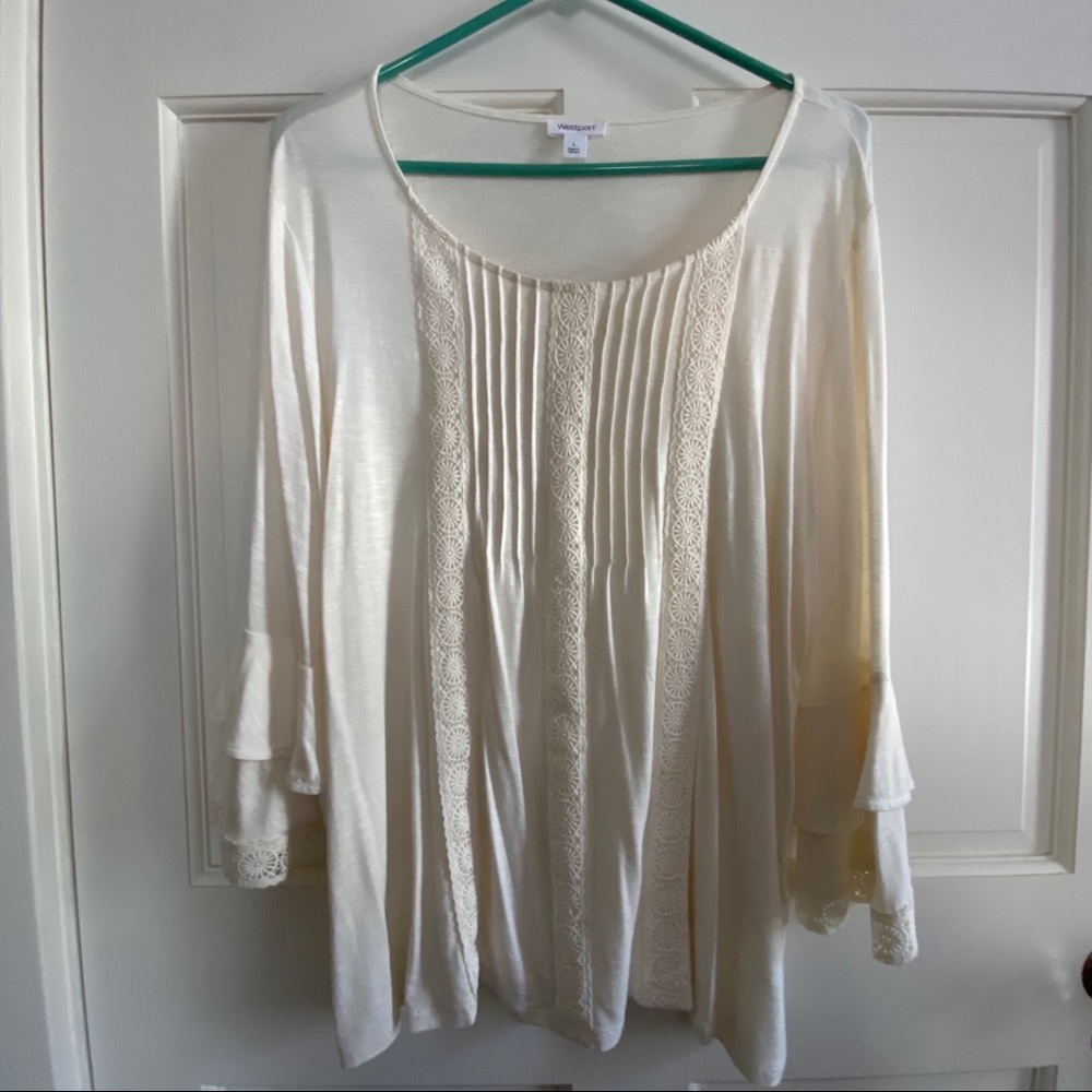 Westport Bell Sleeve Top with Lace Detail